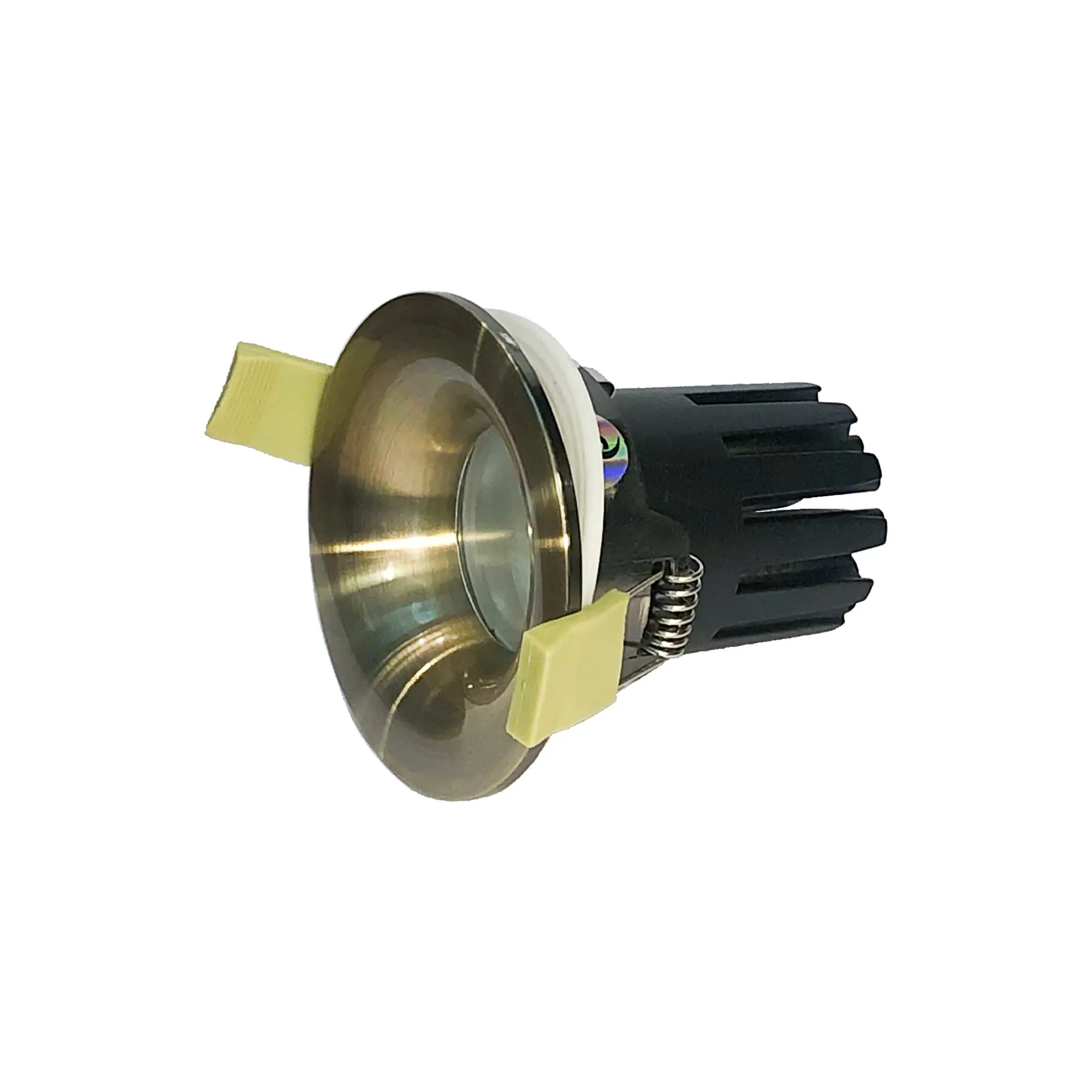 DM202679  Bruve 15 Powered by Philips 15W 1350lm 3000K 24° Engine, 350mA,Antique Brass,Fixed Recessed Round Spotlight,Inner Glass Cover,IP65.